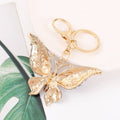 Rhinestone Butterfly Keychain Metal Insect Bag Charm view 2