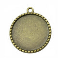 Tree Back Round Cabochon Pendant Trays in Two Finishes view 2
