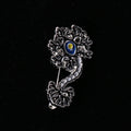 Neuron Enamel Brooch With Blue Center in Gold or Silver Tone view 4