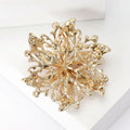 Gold Filigree Crystal Flower Brooch Marquise Four Colors view 3