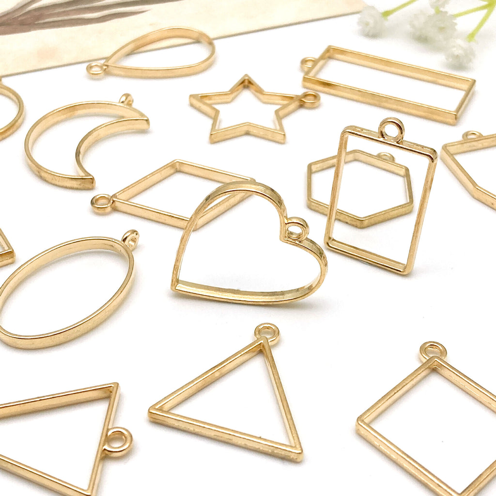 Zinc Alloy Round Heart Hollow Charm Pendants for DIY Bracelet Necklace Jewelry Making