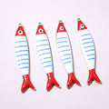 Colorful Striped Enamel Fish Charms in Eight Color Options view 8