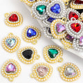 Faceted Crystal Heart Halo Charm Collection for Jewelry Making view 1
