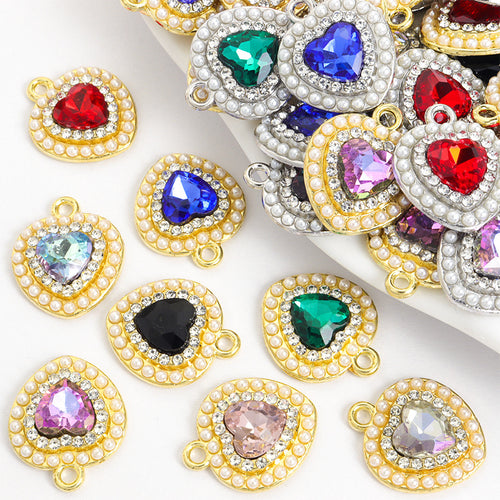 Main image 1 showing crystal heart charms and their visible colors and details
