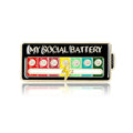 My Social Battery Meter Enamel Pin in Black or White view 5