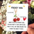 Enamel Cherry or Strawberry Charm Clip with Pocket Hug Message Card view 2