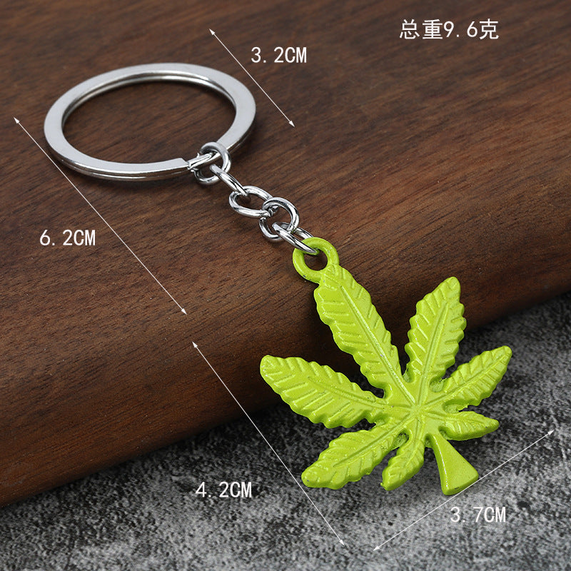 Minimalist Maple Leaf Zinc Alloy Keychain Pendant Accessory