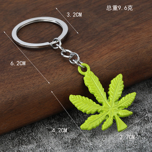 Minimalist Maple Leaf Zinc Alloy Keychain Pendant Accessory