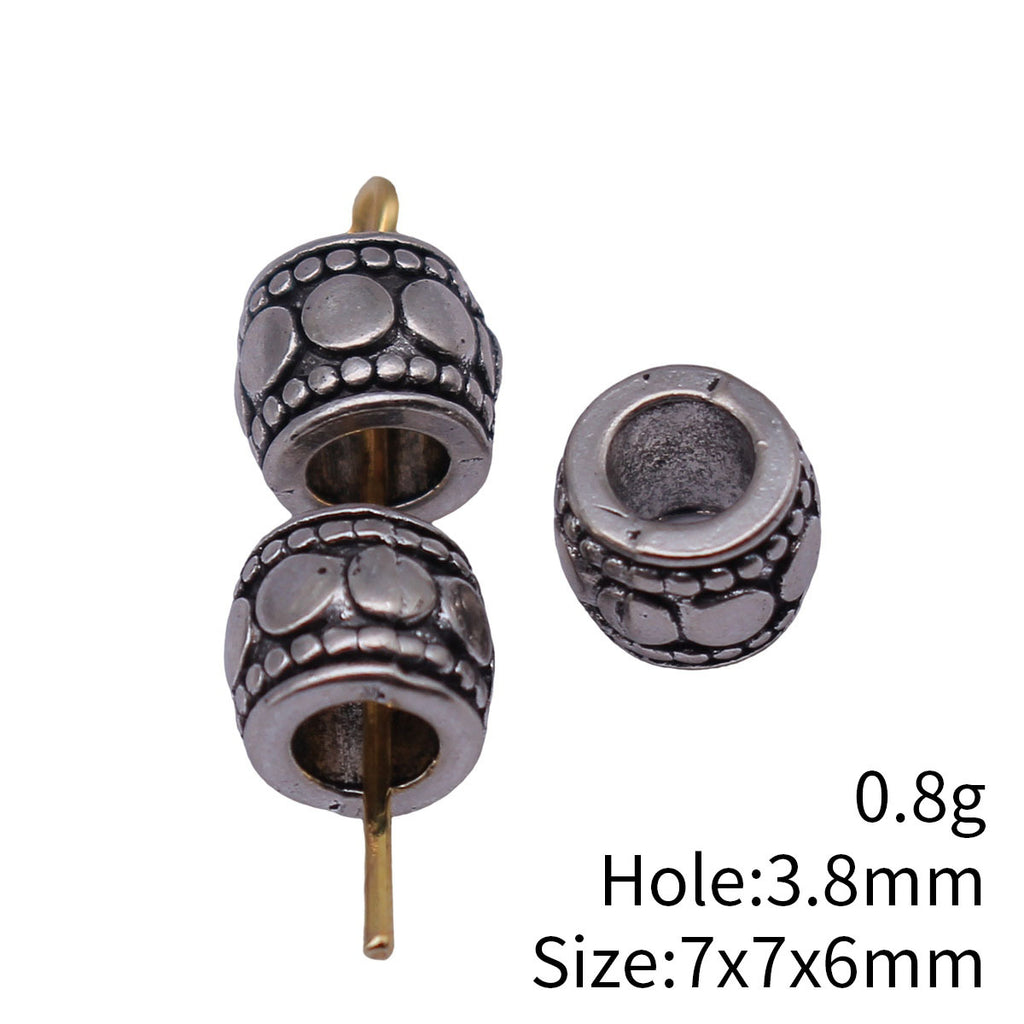 7x7x6mm 0.8g Multicolor Zinc Alloy Embossed Dot Large Hole Spacer Beads for Bracelet Jewelry Making