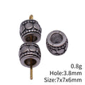 Mixed Finish Metal Raised Dot Large Hole Barrel Beads For Jewelry Making view 5