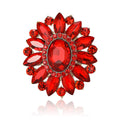 Oval Crystal Radiant Flower Brooch in Five Colorways view 5
