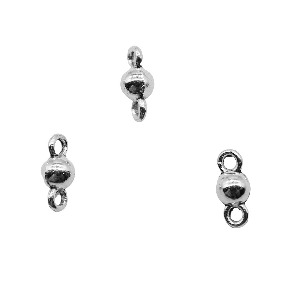 4x8mm 0.2g Multicolor Zinc Alloy Round Ball Bead Connector Beads for DIY Earring Bracelet Jewelry Making