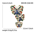 Rhinestone Triple Cascading Butterfly Brooch Antique Gold view 8