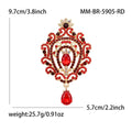 Ornate Filigree Teardrop Brooch in Polished Metal for Jackets and Scarves view 11