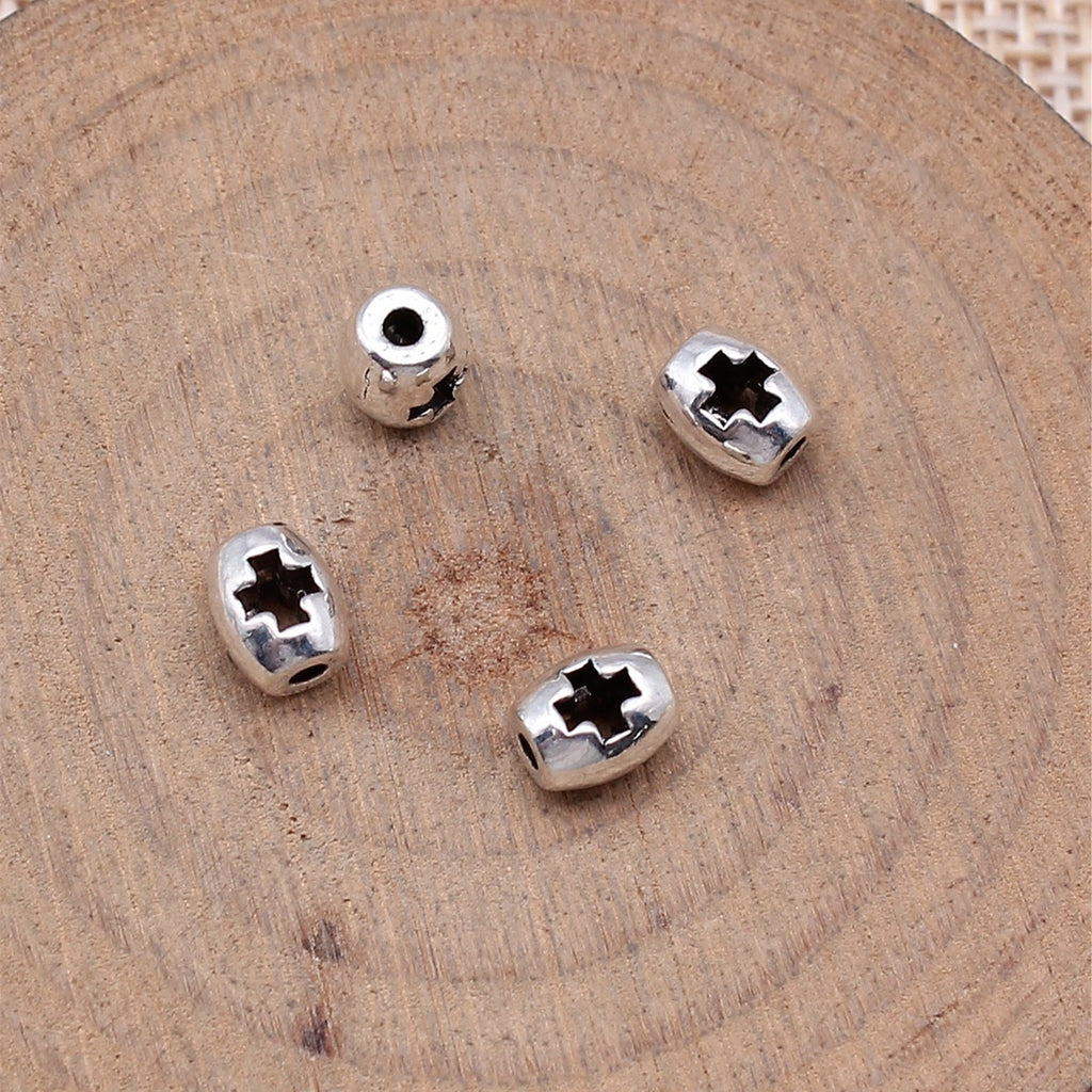 6x5x5mm 0.5g Multicolor Zinc Alloy Cross Spacer Beads for Bracelet Necklace DIY Jewelry Making
