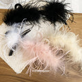 Black White Soft Feather Hair Claw Clips Plume Styles view 2