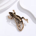 Gold Tone Silver Tone Gecko Crystal Two Designs Metal Brooch Pin view 3