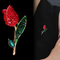Tulip Crystal Enamel Two Designs Metal Brooch Pin for Jackets and Lapels view 3