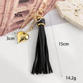PU Leather Tassel Charm With Bow And Heart Pendant view 3