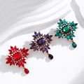 Green Flower Crystal Three Designs Metal Brooch Pin view 5