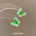 Green Crystal Butterfly Stud Earrings for Women Fashion Jewelry view 3