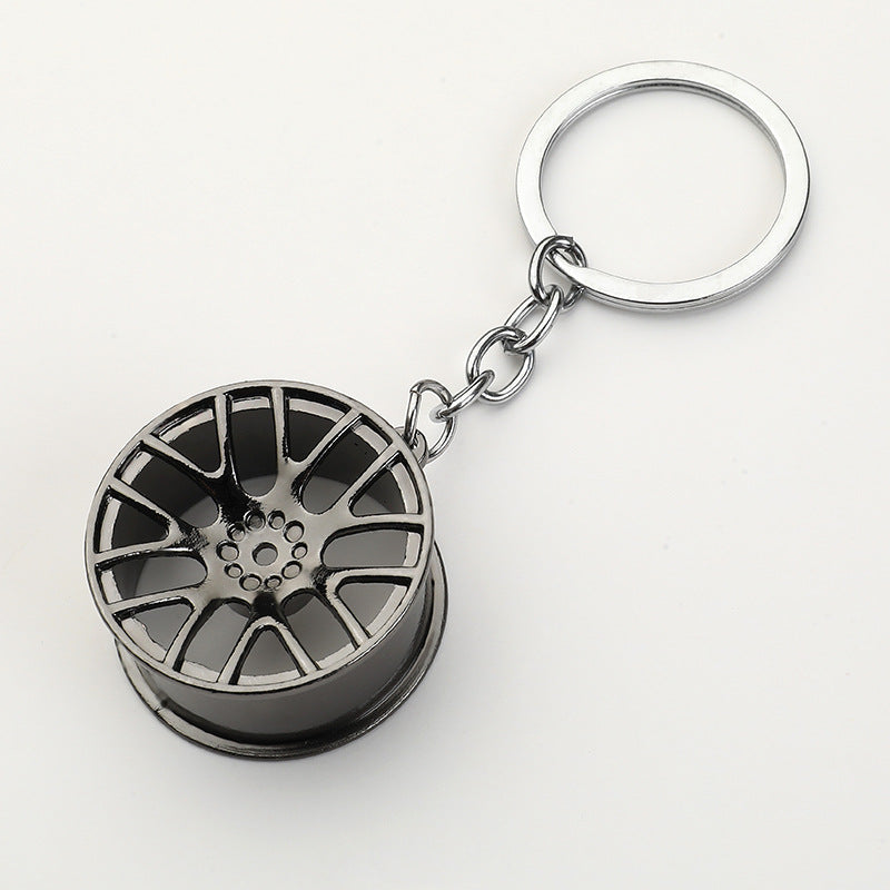 Car Wheel Rim Metal Keychain Auto Parts Style Pendant