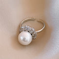 Pearl Flower Bow Twist Open Rings Gold Silver 3 Styles view 8