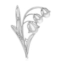 Openwork Cat Eye Lily of the Valley Brooch Gold Silver view 2