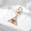 Gold and Silver Tone Crystal Hamsa Evil Eye Clip Keychains view 4