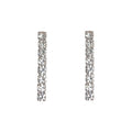 Silver Tone Clear Stone Straight Bar Stud Earrings For Women view 5