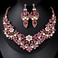 Black Silver Tone Flower Seven Designs Metal Necklace and Earring Set view 9