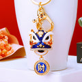 Jeweled Lion Dance Keychains in Four Colors plus Assorted Option view 2