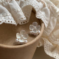 Asymmetric White Flower And Pearl Stud Earrings Fashion Jewelry view 3