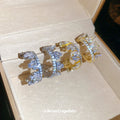 Crystal Crescent Hoop Earrings in Gold and Silver Tones view 3
