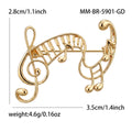 Musical Notes and Treble Clef Brooch in Gold or Silver Tone view 6