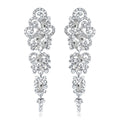 Black Silver Tone Crystal Scroll Dangle Openwork Metal Dangle Earrings view 5