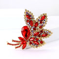Large Faceted Glass Leaf Cluster Brooch in Seven Colors view 2