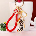 Jeweled Striped Peep Toe Stiletto Keychains in Four Colors view 4
