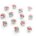 Enamel-Look Gold Silver Strawberry Alloy Beads in 2 Styles view 7