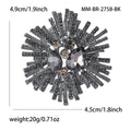 Radiating Crystal Burst Brooch in Black or Antique Gold Tone view 6