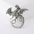 Antique Flying Dragon Brooch With Faceted Crystals And Polished Metal Details view 6