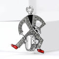 Drummer Figure Brooch In 2 Styles With Polished Metal And Decorative Details view 3