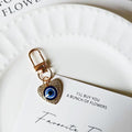 Crystal Heart Evil Eye Pendant Necklaces and Clip Keychains view 7