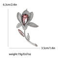 Crystal Lily Stem Brooch Decorative Metal Pin For Jackets And Lapels view 7