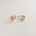 Rose Gold Snowflake Crystal Huggie Hoop Earrings Pair view 1