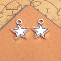 Beaded Edge Star Charm Metal Jewelry Making Component In 3 Finishes view 2