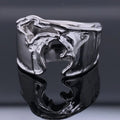Silver Tone Wave Cutout Metal Fashion Ring Sizes 6-10 view 2
