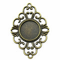 Scrollwork Round Cabochon Settings for Jewelry Making view 3