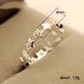 Silver Star Open Adjustable Band Ring Clear Accent Alloy view 5