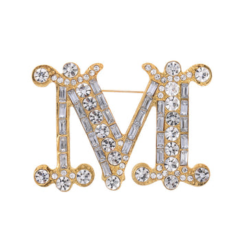 Gold Tone Silver Tone Initial Letter Crystal Two Designs Metal Brooch Pin